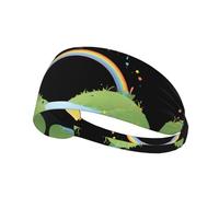 Diadema deportiva elástica para el pelo de JKIEGOQ Little Ant's Rainbow Bridge impresa, elastano, suave, transpirable, de secado rápido