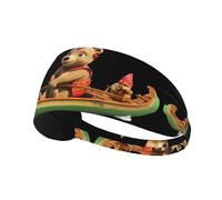 Diadema deportiva elástica para el pelo JKIEGOQ Little Bear, dragón, barco, carreras, elastano, suave, transpirable, de secado rápido