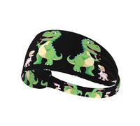 Diadema deportiva elástica para el pelo JKIEGOQ Little Dinosaur Sends Candy Printed Spandex, suave, transpirable, de secado rápido