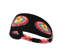 Diadema deportiva elástica para el pelo JKIEGOQ Little Duck en el anillo de natación impresa de elastano, suave, transpirable, de secado rápido