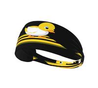 Diadema deportiva elástica para el pelo JKIEGOQ Little Duck on Zebra Crossing Printed Spandex, suave, transpirable, de secado rápido