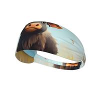 Diadema deportiva elástica para el pelo WHJSHOP de dibujos animados Little Yak, elastano, suave, transpirable, de secado rápido