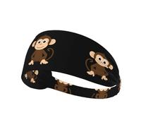 Diadema deportiva elástica para el pelo WHJSHOP Naughty Little Monkey de elastano, suave, transpirable, de secado rápido