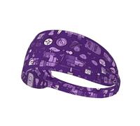 Diadema deportiva elástica para el pelo WHJSHOP Nurse Pattern Purple Stamp Spandex, suave, transpirable, de secado rápido