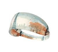 Diadema deportiva elástica para el pelo WHJSHOP Paris Street con sello de la Torre Eiffel de elastano, suave, transpirable, de secado rápido