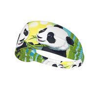 Diadema Deportiva elástica Two Happy Pandas para Correr, Ciclismo y Yoga, Transpirable y Absorbente del Sudor, se Adapta a la mayoría de Hombres y Mujeres.