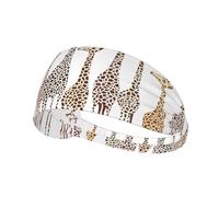 Diadema deportiva elástica unisex con estampado de jirafas divertidas de dibujos animados, ideal como regalo para amigos amantes del deporte y familia