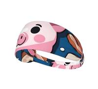 Diadema deportiva elástica WHJSHOP Cute Little Pig Stamp Spandex, suave, transpirable, de secado rápido