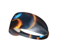 Diadema deportiva elástica YYHWHJDE Agua y Fuego Patrón Tai Chi Suave, Transpirable, Secado Rápido