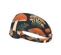 Diadema deportiva elástica YYHWHJDE Vintage con patrón de hongos comestibles, suave, transpirable, de secado rápido