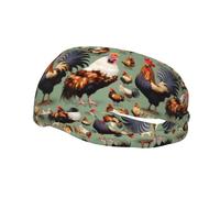 Diadema deportiva elegante de gallo y pollo que absorbe el sudor, perfecta para hombres y mujeres, fitness, correr y yoga.