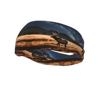Diadema Deportiva Elk in The Meadow, Elegante y Transpirable, Hombres y Mujeres, para Fitness, Correr y Yoga.