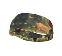 Diadema deportiva estampada Bambi que absorbe el sudor para hombres y mujeres, perfecta para correr, baloncesto, yoga y senderismo.