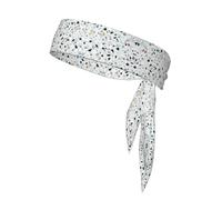 Diadema deportiva estilo terrazo mármol pastel para playa, verano, tropical, ajustable, antideslizante, absorbe la humedad para correr, diadema ninja