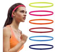 Diadema Deportiva Fina, 6 Unidades de Diademas Elásticas Antideslizantes, de Silicona, Delgadas, Elásticas, Antideslizantes, para Mujeres, Hombres, Niñas, Niños, 6 Colores