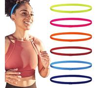 Diadema Deportiva Fina, 6 Unidades de Diademas Elásticas Antideslizantes, de Silicona, Delgadas, Elásticas, Antideslizantes, para Mujeres, Hombres, Niñas, Niños, 6 Colores