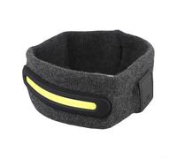 Diadema deportiva ligera que absorbe el sudor con luz LED para correr, brillo ajustable de 3 modos (fuerte/normal/doble flash), tela de algodón, (gris)