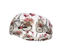 Diadema Deportiva Love Paris Tower Coffee Wine Perfume Bicycle Heart Print para Correr, Yoga y Fitness (Unisex)