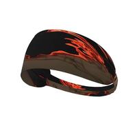 Diadema deportiva para hombres y mujeres, color negro, con reflejo de luz de fuego, para karate, espalda que absorbe el sudor, perfecta para correr