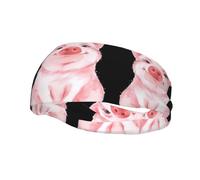 Diadema deportiva que absorbe el sudor con bonito diseño impreso de cerdo rosa, adecuada para correr y entrenar en el gimnasio