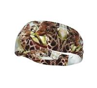 Diadema deportiva que absorbe el sudor con diseño estampado de jirafa de ciervo en acuarela, adecuada para correr y entrenamientos de gimnasio