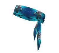 Diadema deportiva reversible con correas, diseño de manatíes de las Indias Occidentales, adecuada para baloncesto y correr