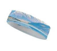 Diadema Deportiva Transpirable y Antideslizante con Estampado de Lagos y montañas Nevadas. Accesorio de Verano. Banda elástica Ideal para Gimnasio, fútbol, Yoga, Correr y Senderismo.