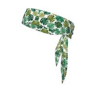 Diadema Deportiva Tropical Leaves Performance: Cinta para la Cabeza de Doble Cara Que Absorbe la Humedad para Correr, Yoga y Gimnasio.