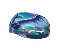 Diadema Deportiva Unisex Aurora Dragon elástica para Gimnasio, Yoga, Entrenamiento y Ejercicio.