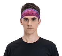Diadema deportiva unisex con diseño de flores de lirio, transpirable y húmeda, adecuada para correr, ciclismo, yoga, esperar deportes