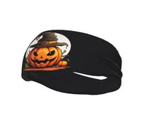 Diadema Deportiva Unisex con Estampado de Calabaza de Halloween, Transpirable y Que Absorbe la Humedad, Ideal para Correr, Yoga y Fitness.