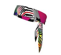Diadema deportiva unisex con estampado de cebra arcoíris colorido para correr, fitness, tenis, ciclismo, yoga