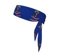 Diadema deportiva unisex con la bandera del estado de Dakota del Norte, absorbe el sudor, adecuada para viajes al aire libre y varios deportes.