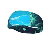 Diadema Deportiva Water Moon Cave, Elegante y Transpirable, Hombres y Mujeres, para Fitness, Correr y Yoga.