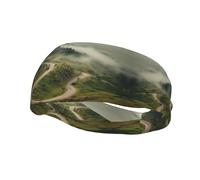 Diadema deportiva Way Down the Mountain para hombres y mujeres, bandas elásticas anchas para el cabello, transpirables, ideales para entrenar y hacer ejercicio. Bandas para la cabeza antideslizantes y