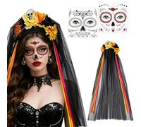 Diadema Día de los Muertos, Diadema de Halloween, Velo de Halloween Día de los Muertos, Accesorio para Disfraz de Halloween