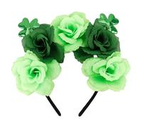 Diadema Día De San Patricio, Diadema De Trébol, Aro Cabello Trébol Verde Y Flores Verde, Decoración Para Disfraces Y Celebraciones Irlandesas, Carnaval Y Fotos De Fiesta