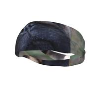 Diadema divertida con forma de perro pug que te mira. Cintas para el cabello para hombres y mujeres. Diadema para correr. Cinta para el gimnasio que absorbe el sudor.