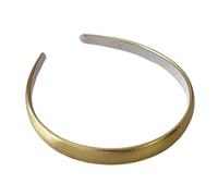 Diadema dorada ajustable de piel sintética envuelta en aro fino con acabado lujoso, material satinado, diadema para bodas (dorado, talla única)