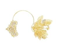 Diadema dorada con diseño de hojas y flores para eventos formales, estilo étnico, Malasia, boda, novia, vestido de noche, accesorio para peinar el cabello