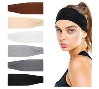 Diadema Elástica,6 PCS Diadema de Yoga Deportivo Banda Bandas para el Sudor Diadema Deportiva Antideslizante Cinta Pelo Transpirable para Absorber el Sudor para Hacer Entrenamiento Yoga