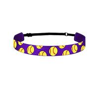 Diadema elástica antideslizante para niñas, para béisbol, sóftbol, deportes, para correr, accesorios para el cabello, corbata para niñas (color morado, talla única)