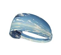 Diadema elástica con diseño de Cielo Azul y Nubes Blancas, Transpirable y cómoda para el Sudor, Ideal para Hombres y Mujeres Correr, Hacer Yoga o IR al Gimnasio. Ajustable y de Secado