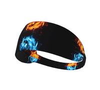 Diadema elástica con estampado de boxeo de hielo y fuego, transpirable y cómoda para deportes, yoga, ciclismo y mucho más