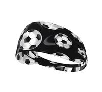Diadema elástica con estampado negro de fútbol: transpirable y cómoda para deportes, yoga, ciclismo y mucho más