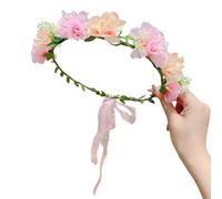 Diadema elástica con flores para niños, accesorios para el cabello para cumpleaños, fiestas escolares y fotos, coronas de flores, diademas para niñas