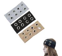 Diadema elástica con ojales huecos, diadema con tachuelas, remache estilo punk, accesorios para el cabello casual para mujeres (negro, gris y caqui, talla única)