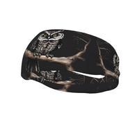 Diadema elástica de baloncesto con diseño de búho nocturno, unisex, para deportes, correr, ciclismo, yoga, absorbe el sudor,