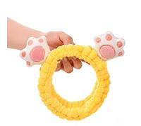 Diadema elástica de franela suave para mujer, para ducha, cuidado de la piel, pata de gato, diadema de maquillaje