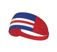 Diadema elástica Deportiva con la Bandera de Cabo Verde para Correr, Ciclismo y Yoga. Pañuelo Transpirable Que Absorbe el Sudor. Se Adapta a la mayoría de Hombres y Mujeres.